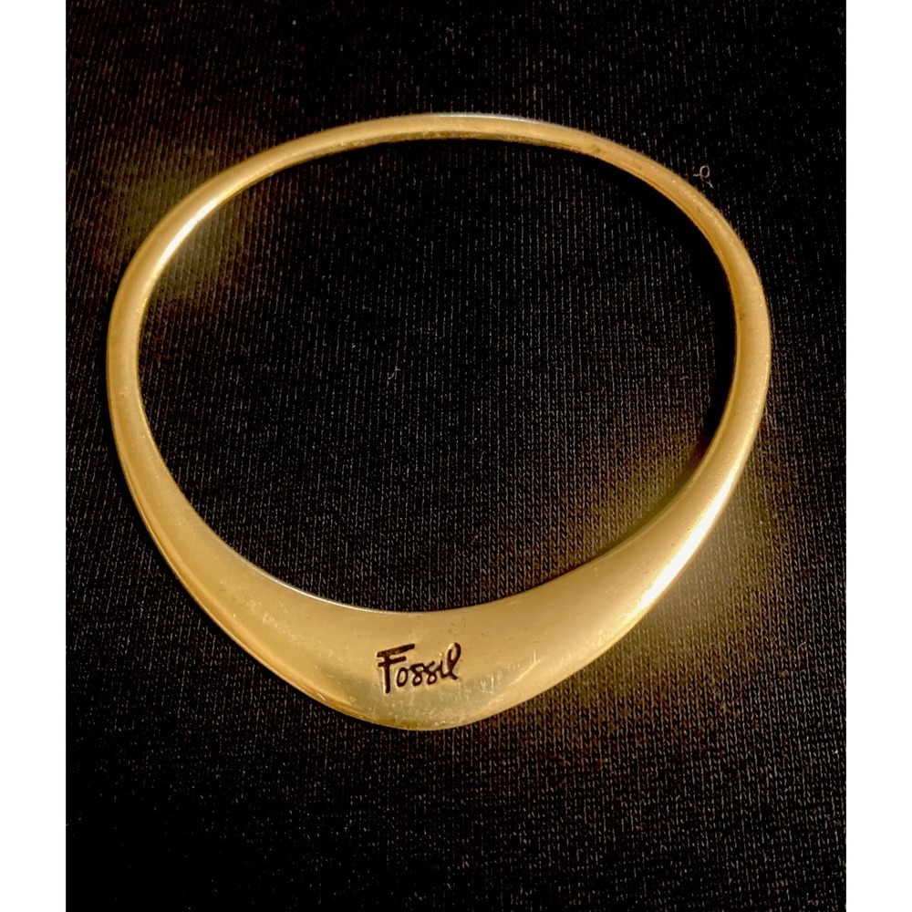 Vintage Fossil Brand Gold Tone Bangle Bracelet Jewelry Excellent Condition! - Picture 2 of 5